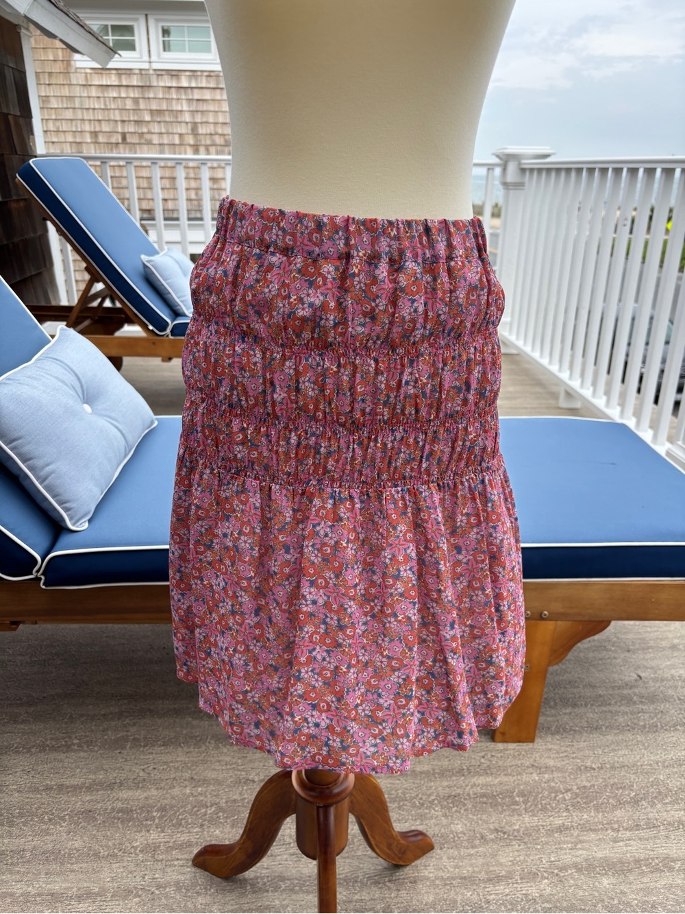 Sanctuary Floral Smocked Tiered Elastic Waist Skirt